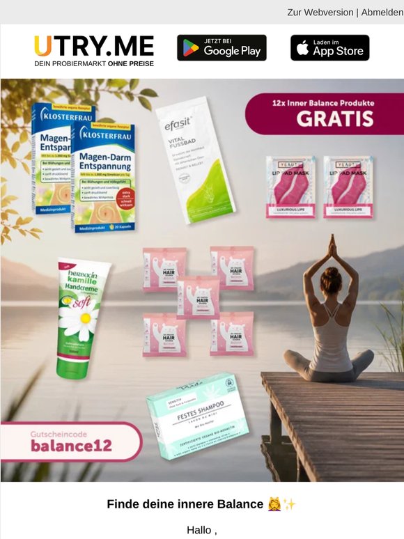 💚 Inner Balance Box: Gratis-Produkte im Wert von 48 € sichern