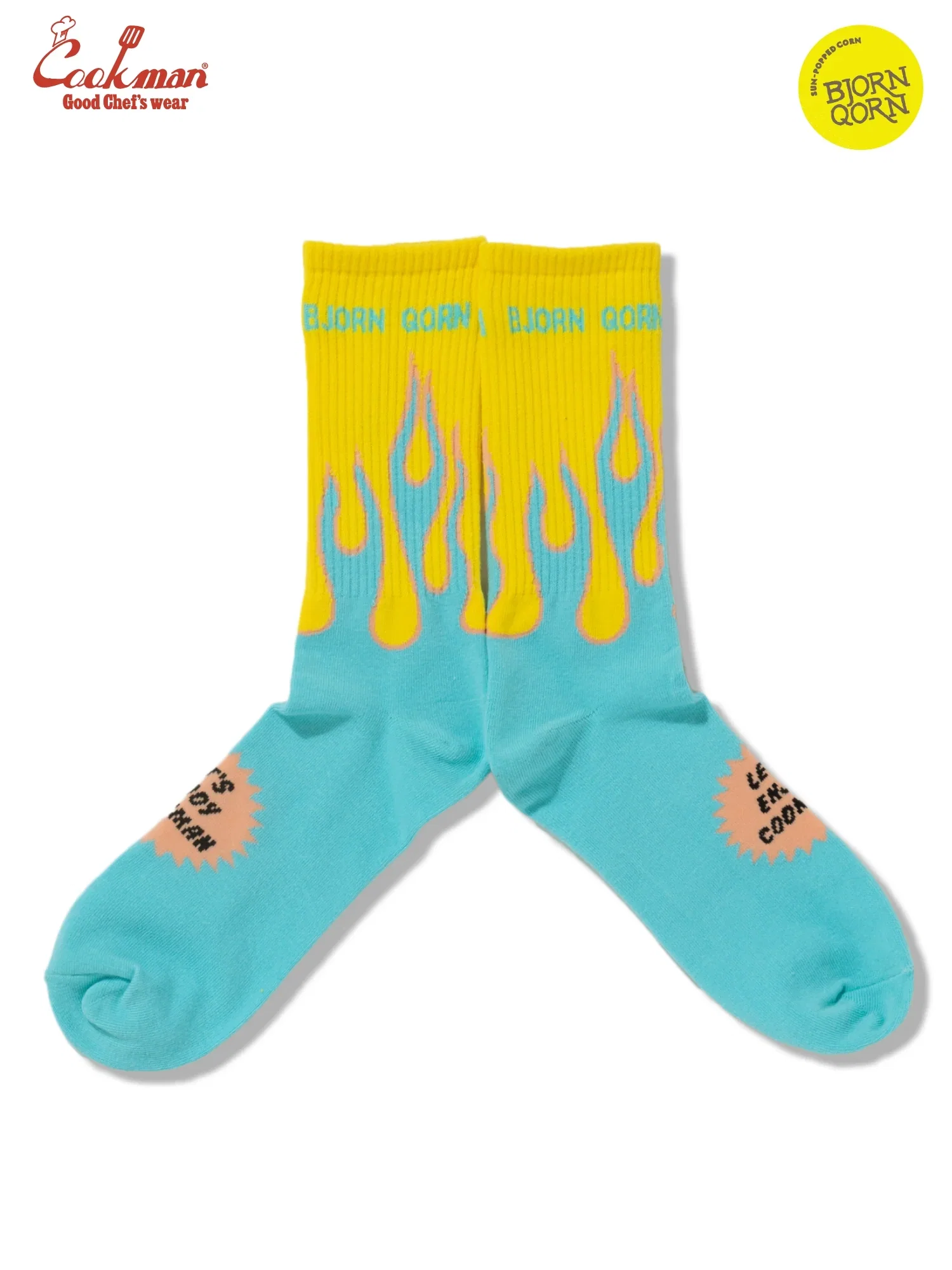 Image of Rib Crew Socks -  BjornQorn : Flame Blue