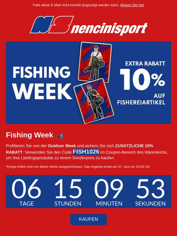 🎣 EXTRA Rabatt 10% - Fishing Week