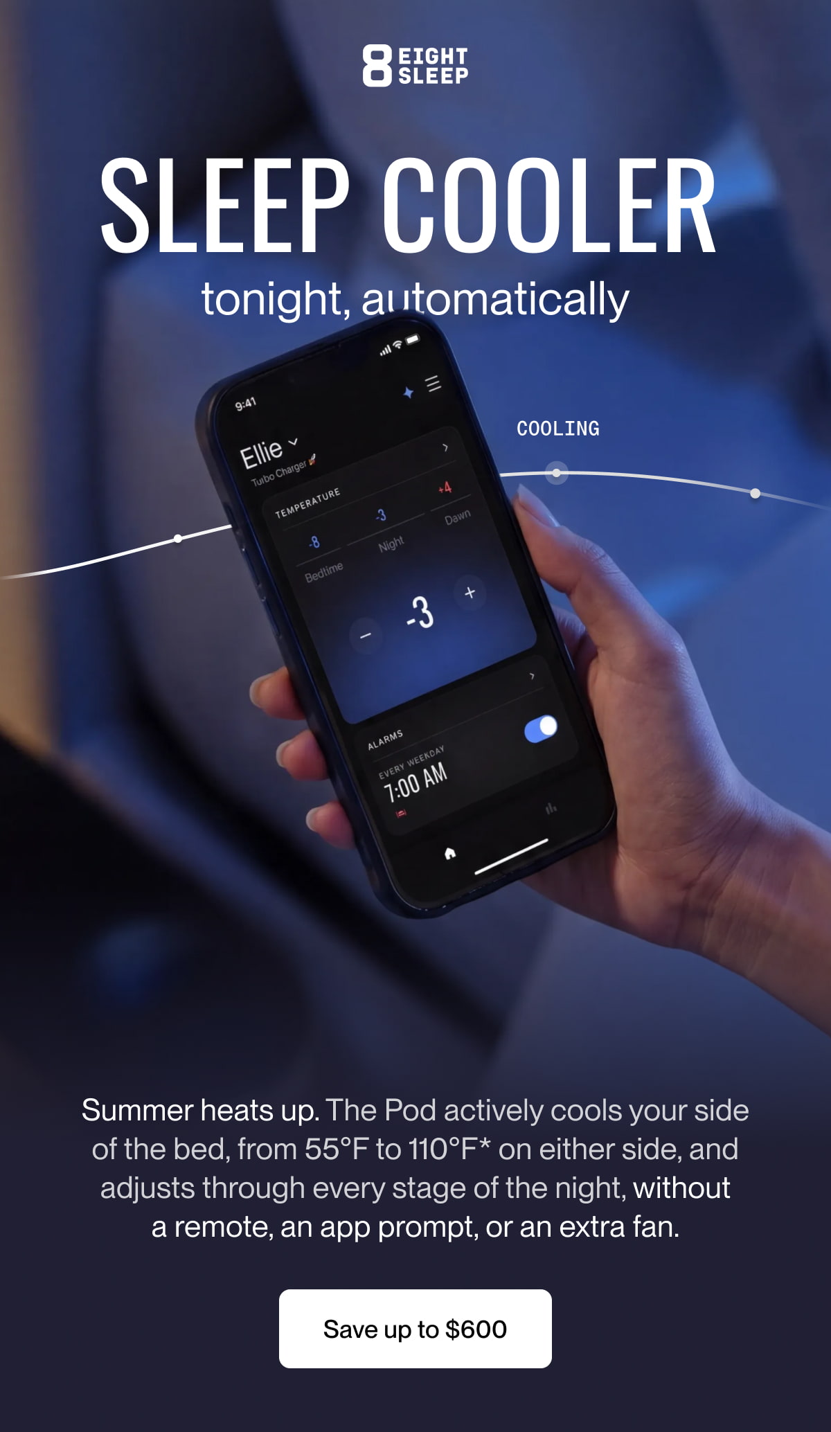 Sleep cooler tonight, automatically