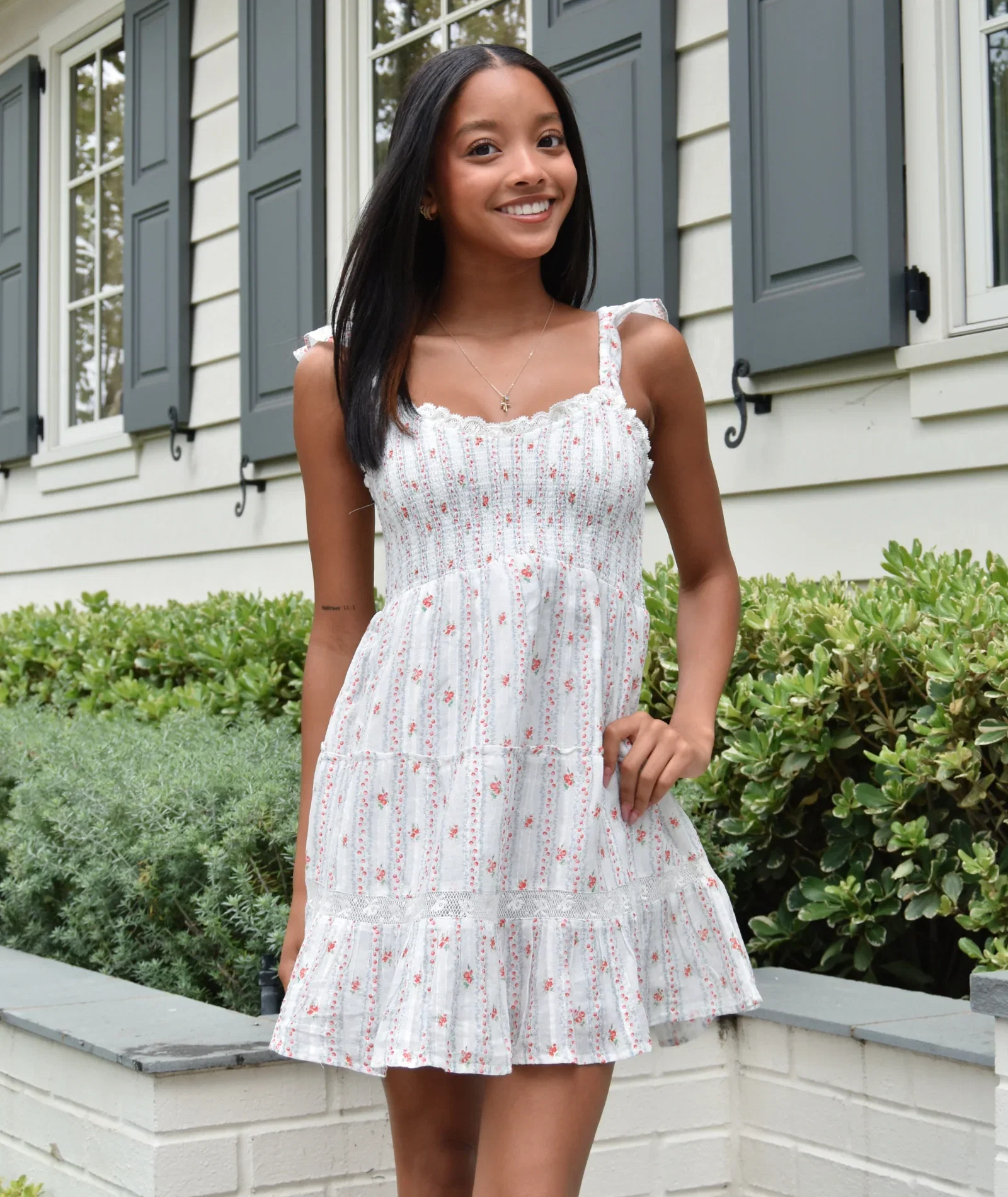 Image of Love Shack Fancy Tween Avenora Dress Poppy Red