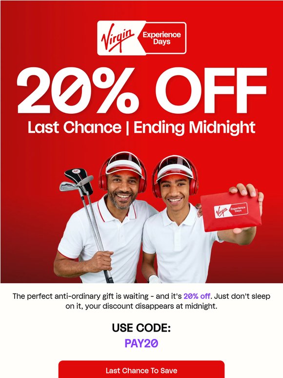 Hey, 20% ends tonight ⌛