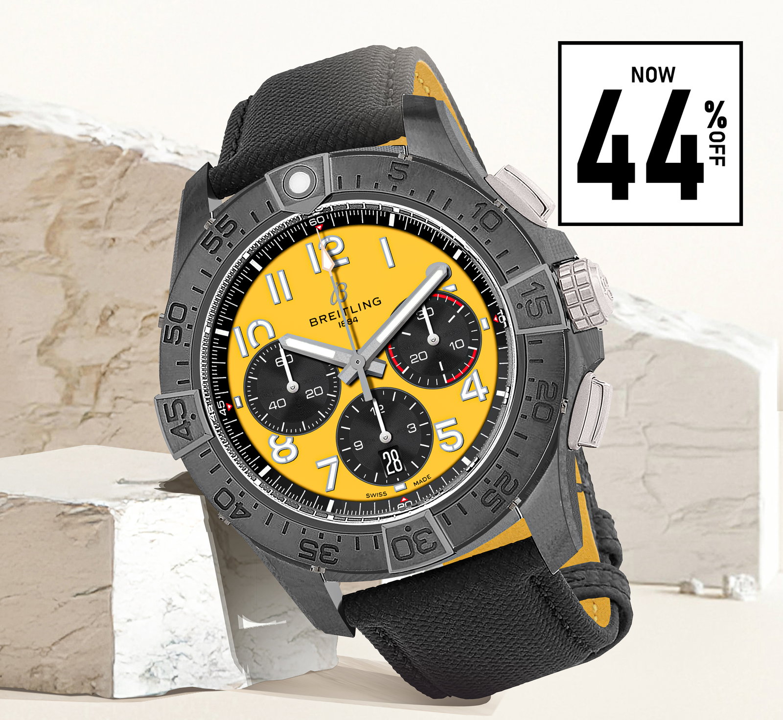 Avenger B01 Chronograph 44 Night Mission Yellow Men's Watch SB0147101I1X2