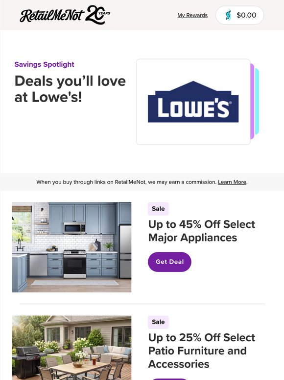 🏡 Lowe's: Up to 45% off Select Major Appliances & More!