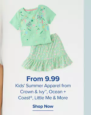 From 9.99 kids summer apparel from Crown and Ivy, Ocean and Coast, Little Me and more. Shop now. A matching girls shirt and skirt.