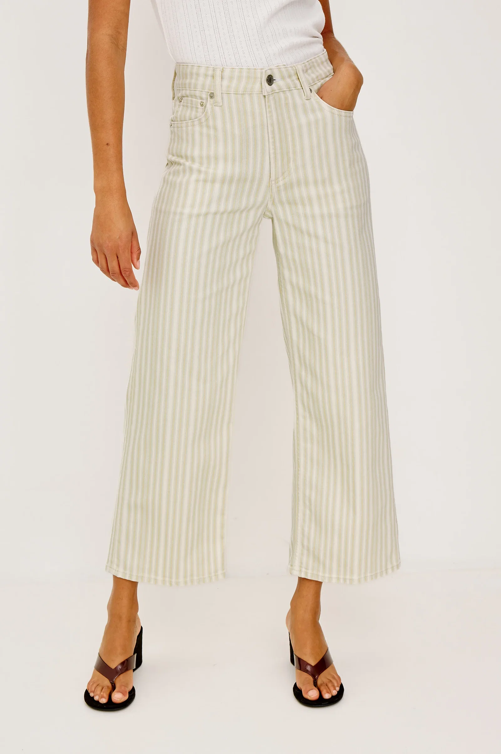 Image of GETTY CROP WIDE LEG - MALIBU STRIPE