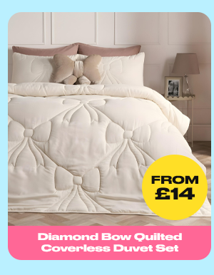 Diamond Bow Quilted Coverless Duvet Set