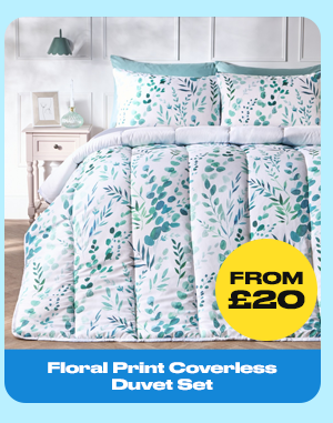 Floral Print Coverless Duvet Set