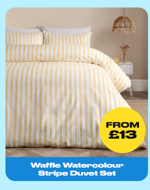 Waffle Watercolour Stripe Duvet Set