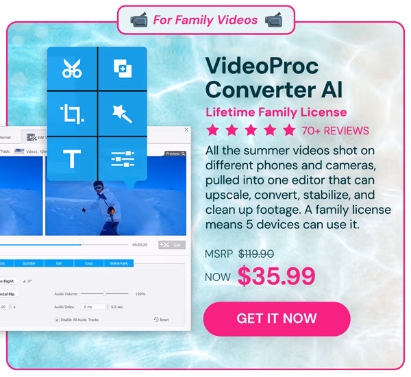 VideoProc Converter AI: Lifetime Family License (For Windows)