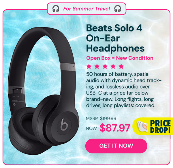 Beats Solo 4 On-Ear Headphones - Slate Blue (Open Box)