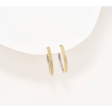 Affinity Diamonds 0.23 cttw Reversible Hoop Earrings, Sterling