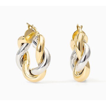 David Markstein Bronze 1" Bold Double Wrapped Hoop Earrings