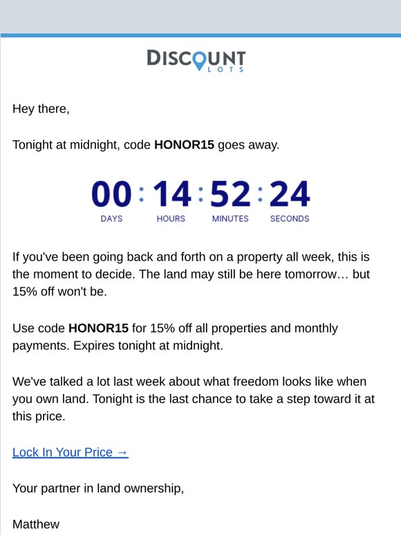 HONOR15 expires tonight