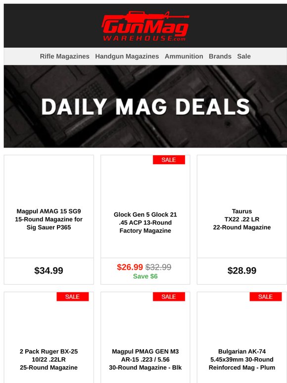 Looking for Mags? We've Got You Covered | Magpul AMAG 15 SG9 9mm 15-Round Sig Sauer P365 Magazine for $35