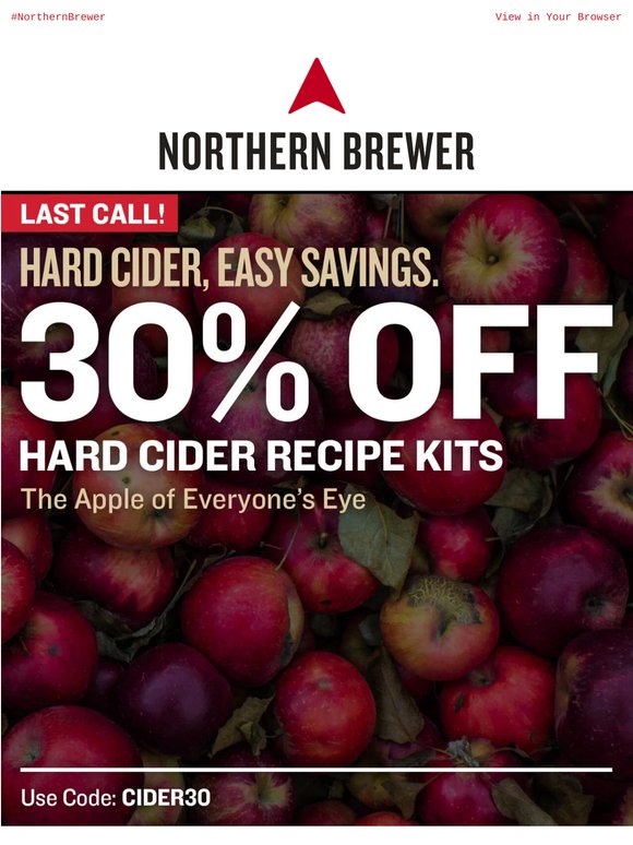 Last Call for 30% Off Hard Cider Recipe Kits!