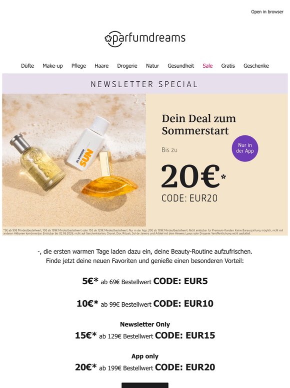 Spare bis zu 20€ 🤩