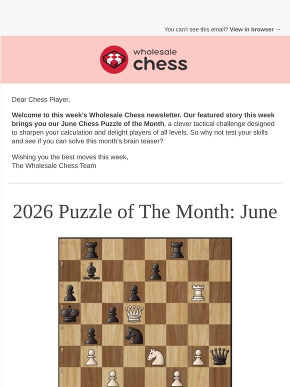 Can you solve This Month’s Chess Puzzle