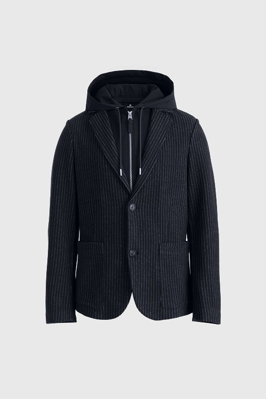 WELLS-K 2-in-1 Brushed Knit Blazer With Removable Bib for Men