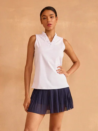 More Than Basic Ruffle V-Neck Tank Top UPF50+