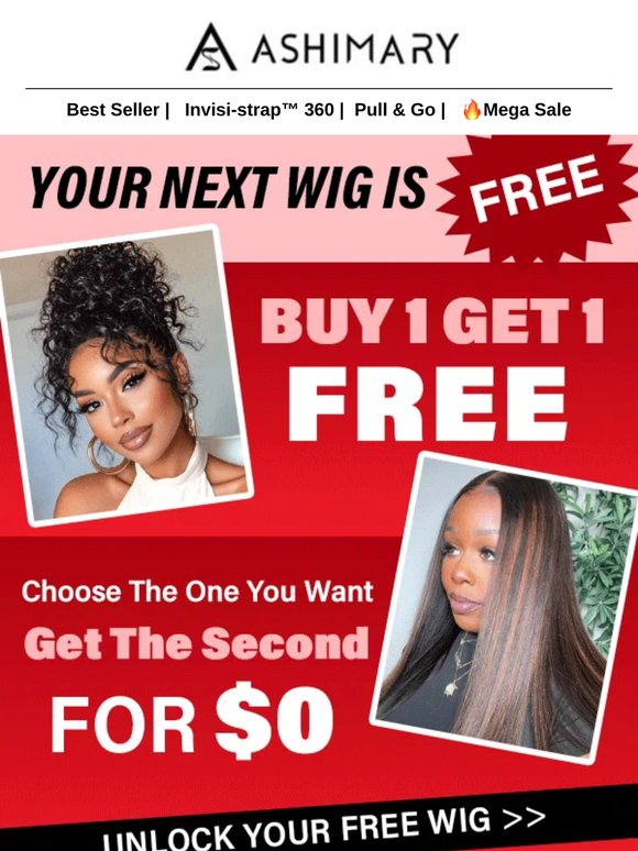 BOGO Is Back: Your 2nd Wig = $0 ✨