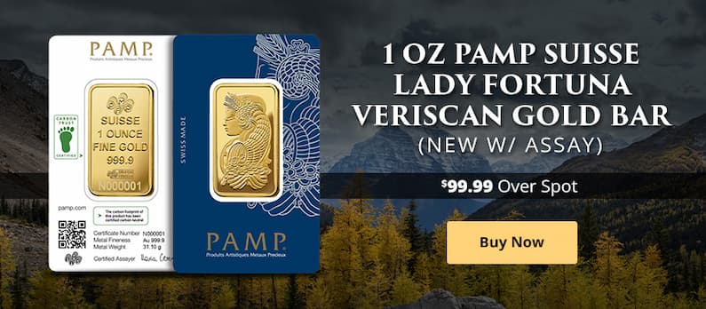 ON SALE: 1 oz PAMP Suisse Lady Fortuna Veriscan Gold Bar (New w/ Assay)