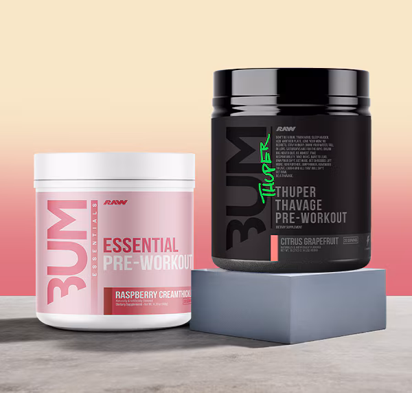 RAW ESSENTIAL PRE-WORKOUT AND THUPER THAVAGE PRE-WORKOUT items. Shop for these products.