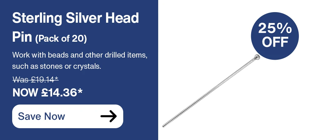 25% OFF Sterling Silver Head Pin (Pack of 20)