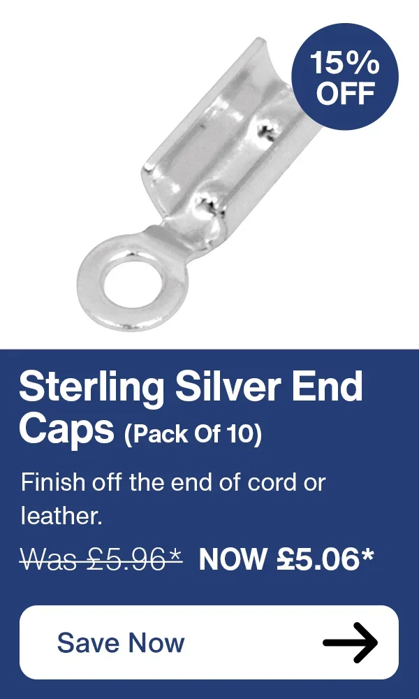 15% OFF Sterling Silver End Caps (Pack of 10)