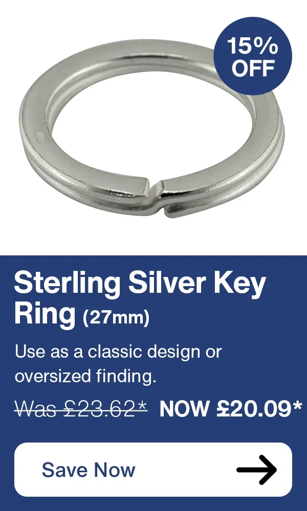 15% OFF Sterling Silver Key Ring (27mm)