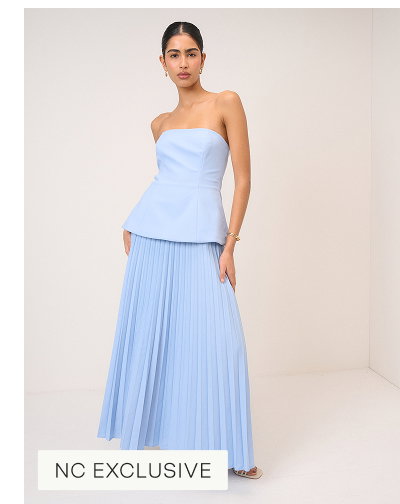 Blue Bandeau Ophelia Maxi Dress