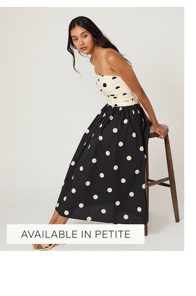 Monochrome Polka Dot Alice Midi Dress