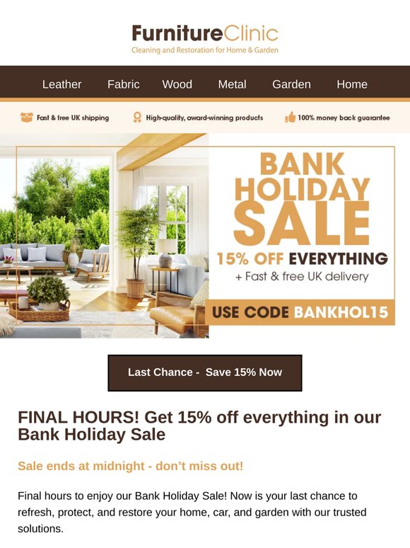Final Hours: 15% Off Ends Tonight