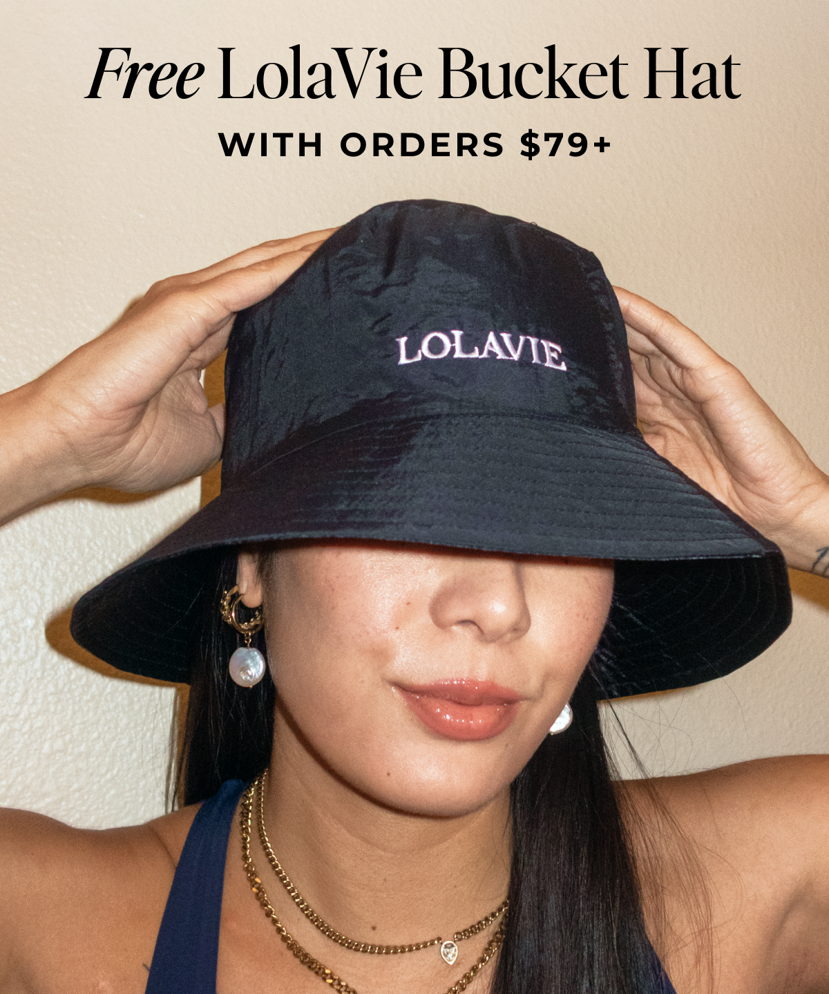 Free LolaVie Bucket Hat WITH ORDERS $79+
