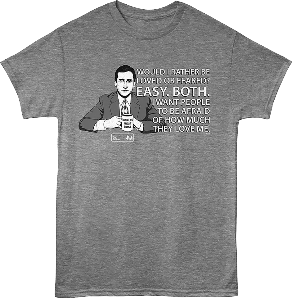 Michael Scott Would I Rather Be Feared Or Loved The Office T-Shirt