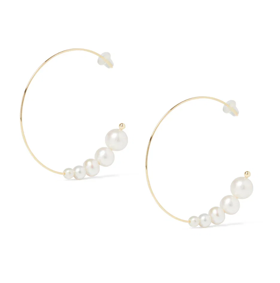 Image of Oh So Fine Cluster Hoop Earring Vermeil