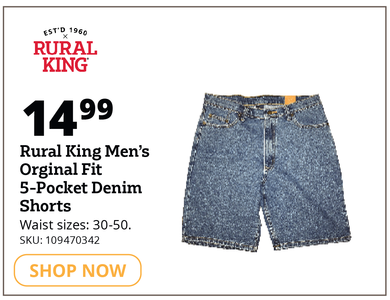 RK 5-pocket Denim Shorts