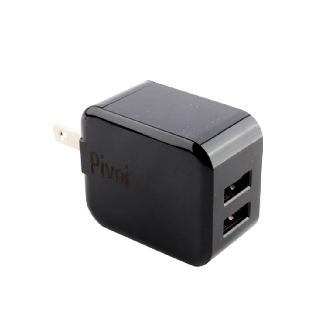 Pivoi Dual USB Wall Charger (Black)