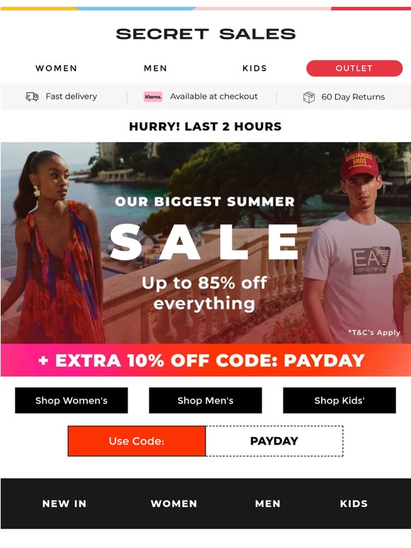 Last 2 Hours 😱 Up to 85% + Extra 10% off