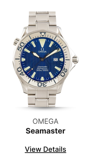 Used Steel Omega Seamaster Blue Wave Dial