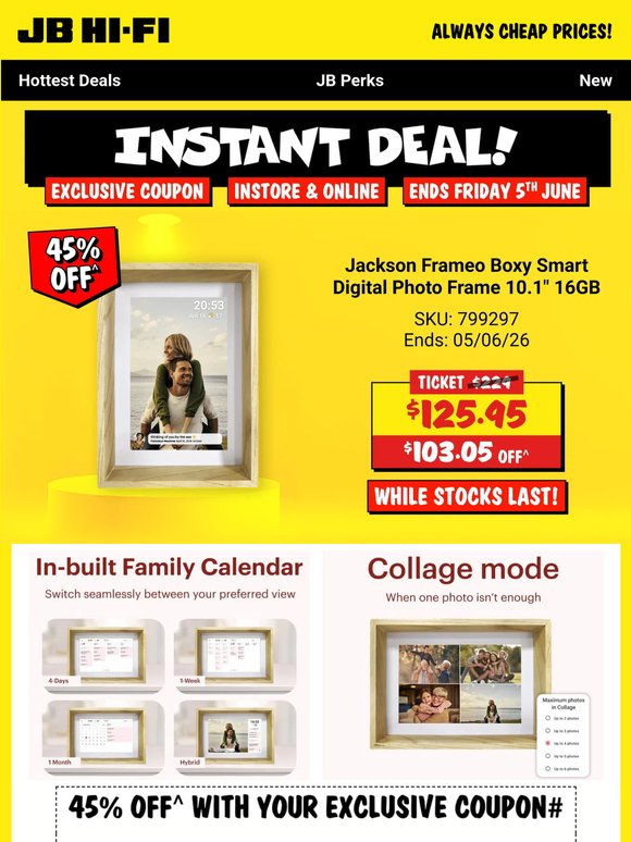 INSTANT DEAL: 45% off Jackson Digital Photo Frame!