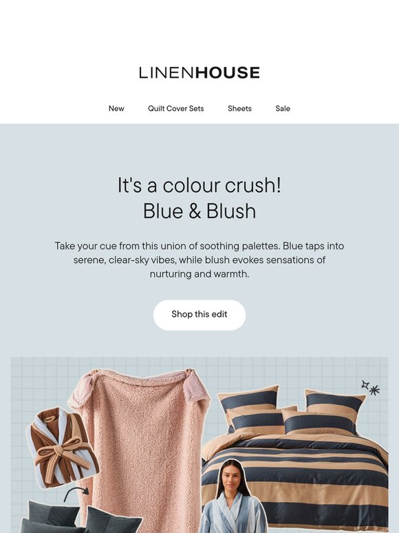 Blue + blush: it's a colour crush 😍