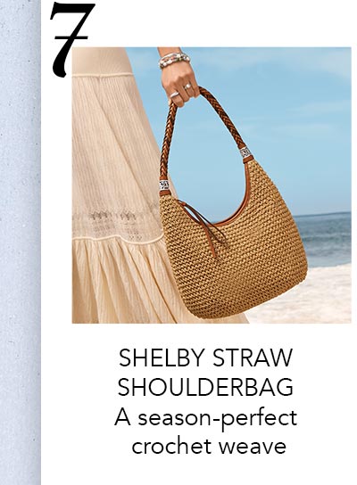 Seven: Shelby Straw Shoulderbag - A season-perfect crochet weave.
