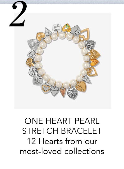 Two: One Heart Pearl Stretch Bracelet - Twelve Hearts from our most-loved collections.