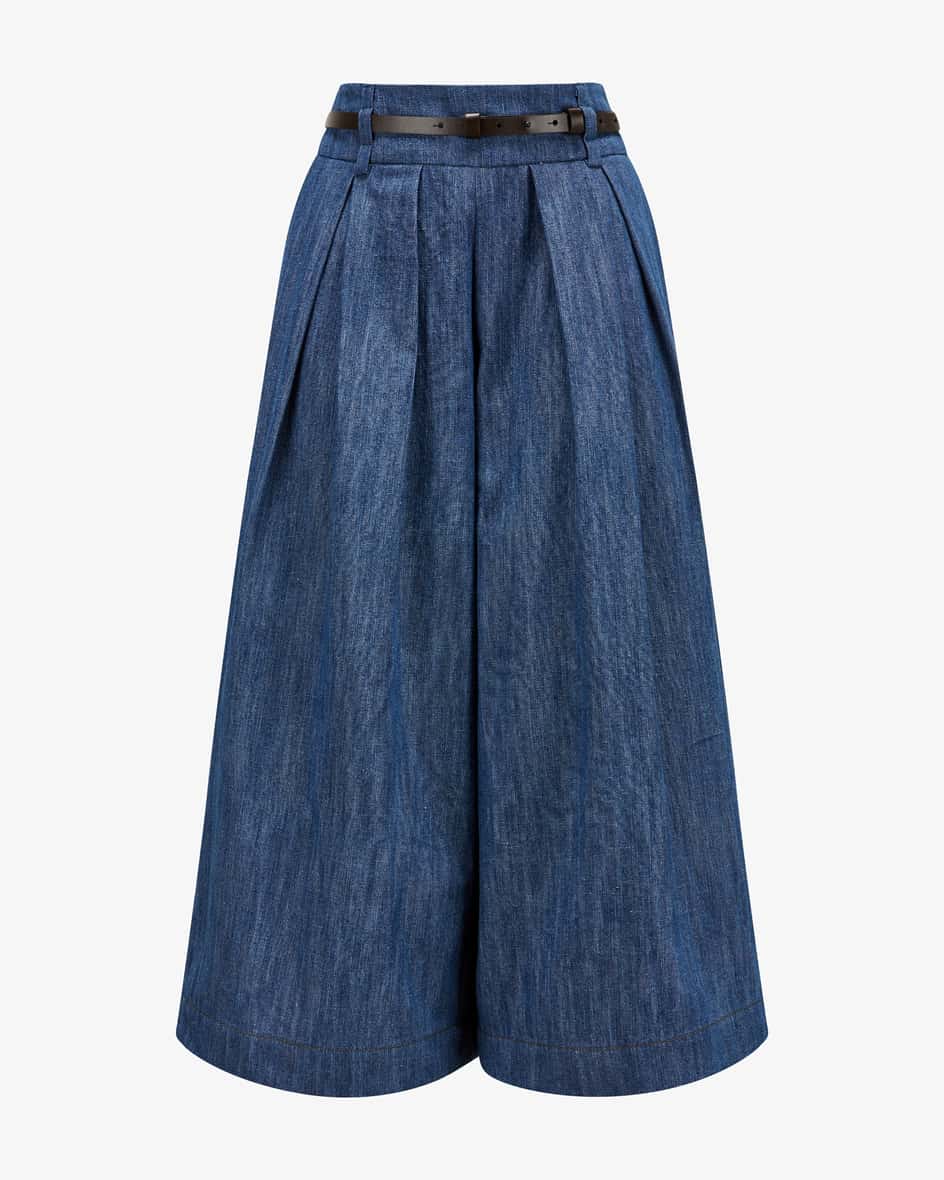 Culotte aus Baumwolle und Leinen