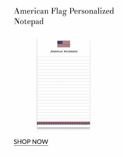 American Flag Personalized Notepad