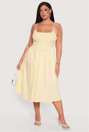 Shop Plus Size Almost Famous Criss Cross Back Midi Dress