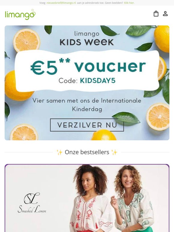 Ontvang €5 voucher & vier Kinderdag mee 🥳 Shop Retour, Smashed Lemon & meer >>