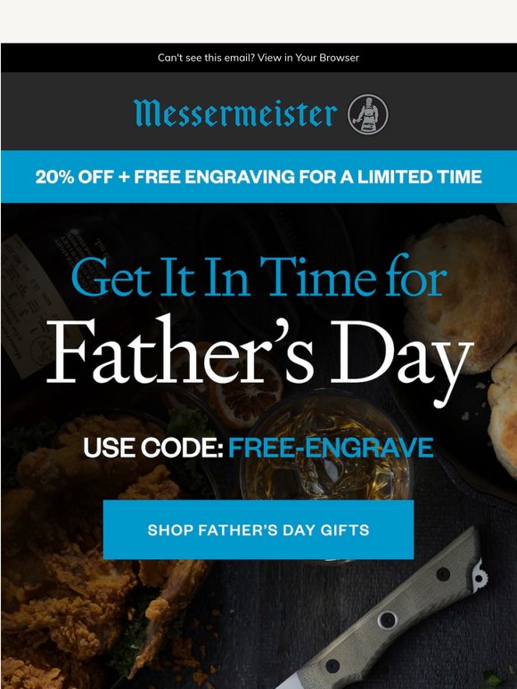 Father’s Day Sale: 20% Off + Free Engraving