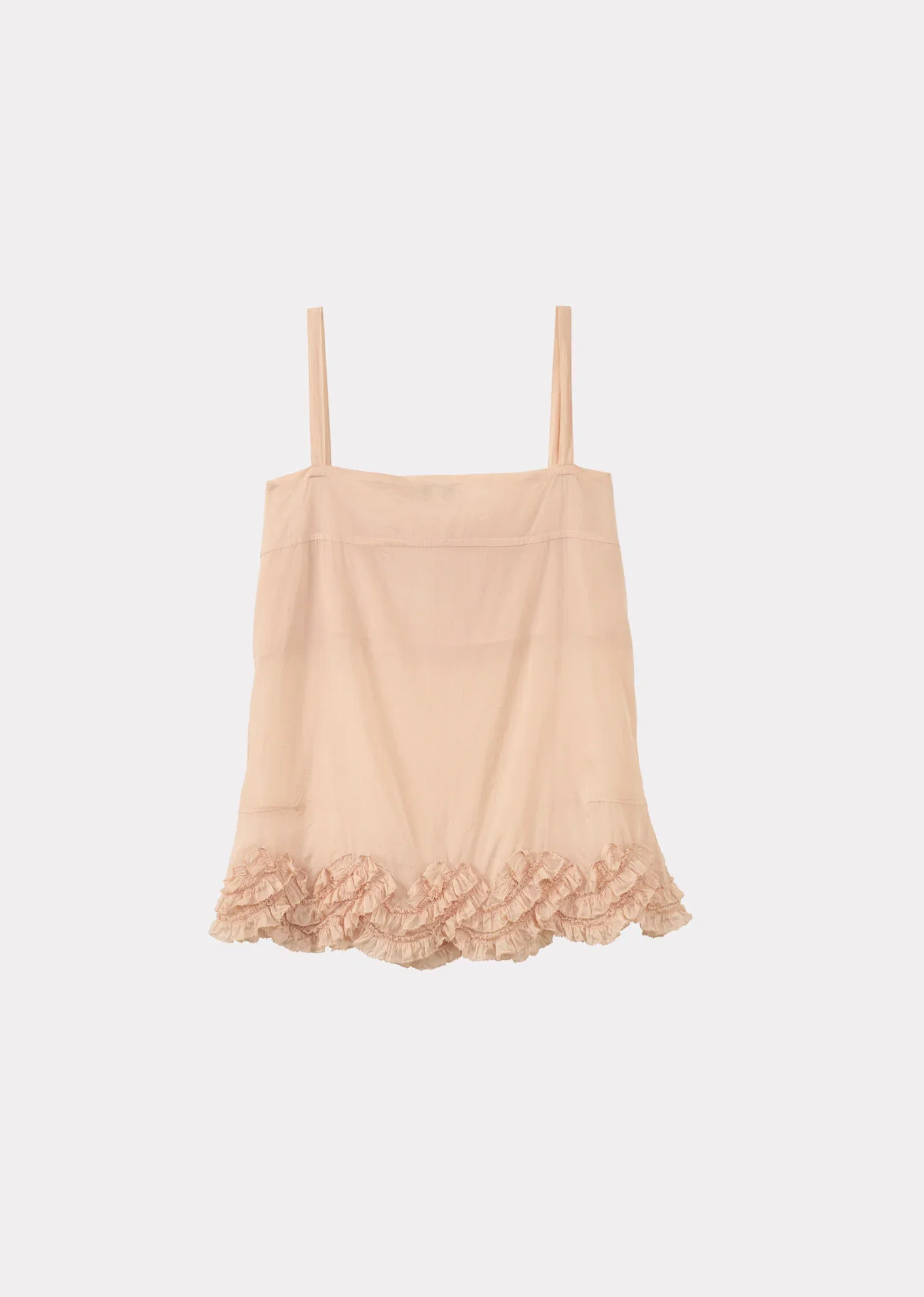 Image of WOMEN'S SCALLOPED CAMI TOP - PEACH